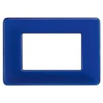 Placca Matix 3 moduli blu cobalto - BTICINO LEGRAND AM4803CBU