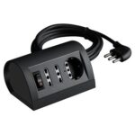 Multipresa da scrivania 2 prese bipasso 10/16A e 1 presa tedesca P30 con Interruttore - BTICINO LEGRAND S3711GB