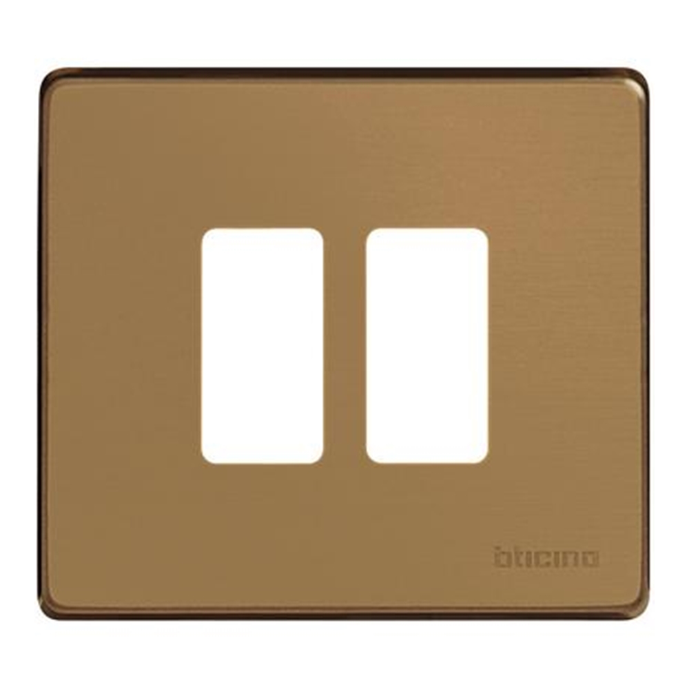 Placca Tonda 2 Posti Magic Bronzo BTICINO LEGRAND 500 2 BR placca-tonda-2-posti-magic-bronzo-bticino-legrand-500-2-br