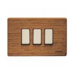 placca della Bticino 503/3/LRV a 3 posti rettangolare, di colore Rovere - BTICINO LEGRAND 503/3A/LTK