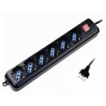Multipresa Inclinate a 45° Schuko/Bivalente 6 Posti Nero - ELETTROCANALI SERIE CIVILI ECK11106N