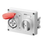 Presa Fissa Interbloccata Orizzontale P+T 32A 380-415V - 50/60HZ 6H IP44 - GEW GW66119
