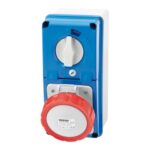 Presa Fissa Interbloccata Verticale con Fondo 3P+T 16A 380-415V - 50/60HZ 6H - IP67 - GEW GW66230N