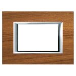 Placca Rettangolare 3 Poli Legno Teak - BTICINO LEGRAND HA4803LTK