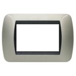 placca a tre moduli di colore titanio chiaro - BTICINO LEGRAND L4803TC