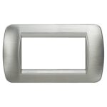 placca a quattro moduli in acciaio spazzolato - BTICINO LEGRAND L4804AST