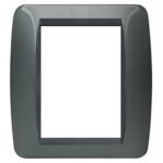 Placca Quadra 3+3 Posti Living International Acciaio Scuro - BTICINO LEGRAND L4826AC