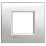 placca quadra a due moduli di colore argento lunare - BTICINO LEGRAND LNA4802GL