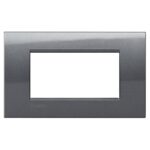 Placca Quadra 4 Moduli LivingLight Acciaio - BTICINO LEGRAND LNA4804AC