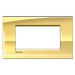 Placca Quadra 4 Posti LivingLight Oro Freddo - BTICINO LEGRAND LNA4804OA