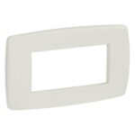 PLACCA VELA TONDA-A QUATTRO MODULI DI COLORE BIANCO STUCCO - LEG 685602