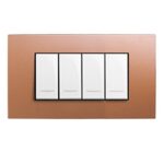 PLACCA VELA QUADRA DI COLORE RAME METALLIZZATO A QUATTRO MODULI - LEG 685772