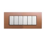 PLACCA VELA QUADRA DI COLORE RAME METALLIZZATO A SEI MODULI - LEG 685773