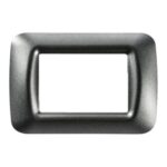 Placca 3 Posti Top System Ardesia Metallizzato - GEW GW22613