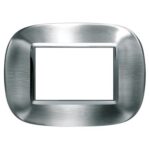 Placca Ellittica 3 Posti Axolute Inox Spazzolata Alessi - BTICINO LEGRAND HB4803AXS