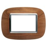 Placca Ellittica 3 Moduli Axolute Legno Ciliegio - BTICINO LEGRAND HB4803LCA