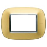 Placca Ellittica 3 Moduli Axolute Oro Satinato - BTICINO LEGRAND HB4803OSN