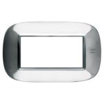 Placca Ellittica 4 Posti Axolute Inox Lucido Alessi - BTICINO LEGRAND HB4804AXL