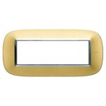 Placca Ellittica 6 Posti Axolute Oro Satinato - BTICINO LEGRAND HB4806OSN