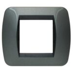 Placca Ellittica 2 Moduli Living International Acciaio Scuro - BTICINO LEGRAND L4802AC