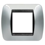 placca a due moduli in colore titanio chiaro - BTICINO LEGRAND L4802TC