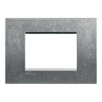 placca quadra a tre moduli - native - materiale metallo - BTICINO LEGRAND LNA4803NA