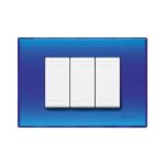placca a tre posti di colore blu gel - BTICINO LEGRAND N4803BJ