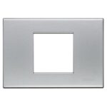 placca a due moduli in metallo di colore alluminio naturale - BTICINO LEGRAND N4819AA