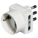 Adattatore Tris Presa Tedesca + 2 Prese bipasso 10/16A Bianco - BTICINO LEGRAND S3611D