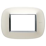 Placca Ellittica 3 Posti Axolute Argento - BTICINO LEGRAND HB4803SAN