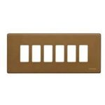 Placca Rettangolare 6 Posti Magic Bronzo - BTICINO LEGRAND 506/6/BR