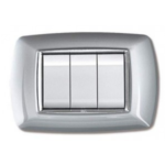 Placca Mylife 3 Moduli Alluminio Chiaro - ELETTROCANALI SERIE CIVILI ECL2983AC