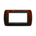 Placca 4 Posti Living International Radica di Noce - BTICINO LEGRAND L4804LRN