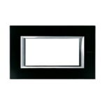 PLACCA RETTANGOLARE 4 MODULI - NERO NOTTE IN VETRO - BTICINO LEGRAND HA4804VNN