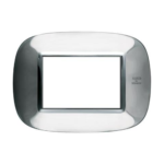 PLACCA ELLITTICA 3 MODULI - INOX LUCIDO ALESSI - BTICINO LEGRAND HB4803AXL