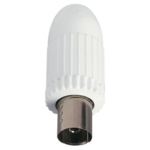 Connettore coassiale TV-RD-SAT femmina, uscita cavo assiale, bianco - VIW 01645