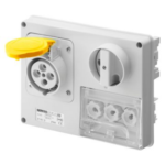 PRESA FISSA INTERBLOCCATA ORIZZONTALE - SENZA FONDO - CON BASE PORTAFUSIBILI - 2P+T 16A 110V - 4H - GEW GW66123