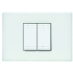 LIGHT - PLACCA 2 POSTI BIANCA OPALE - BTICINO LEGRAND N4819OB