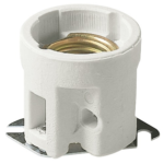 PORTALAMPADA E27 Ø50MM PORCELLANA PIASTRINA DRITTA - VIW 02182.D