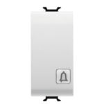 PULSANTE UNIPOLARE 250V ac - NA 16A ILLUMINABILE - CON LENTE NEUTRA SOSTITUIBILE - SIMBOLO CAMPANELLO - 1 MODULO - BIANCO LUCIDO - CHORUS - GEW GW10153