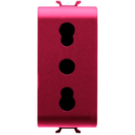 PRESA STANDARD ITALIANO 250V ac - PER LINEE DEDICATE - 2P+T 16A BIVALENTE - P11-P17 - 1 MODULO - ROSSO - CHORUS - GEW GW10213
