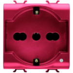 PRESA STANDARD ITALIANO/TEDESCO 250V ac - PER LINEE DEDICATE - 2P+T 16A BIVALENTE - P30-P17 - 2 MODULI - ROSSO - CHORUS - GEW GW10214