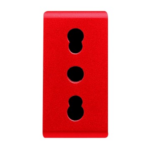 PRESA STANDARD ITALIANO 250V ac - PER LINEE DEDICATE - 2P+T 16A BIVALENTE - P17-11 - 1 MODULO - ROSSO - SYSTEM - GEW GW20295