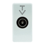 PRESA COASSIALE TV SCHERMATURA CLASSE A - CONNETTORE IEC MASCHIO 9,5mm - DIRETTA CON PASSAGGIO DI CORRENTE - 1 MODULO - SYSTEM WHITE - GEW GW20381
