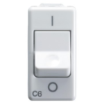 INTERRUTTORE AUTOMATICO MAGNETOTERMICO 230V ac - 1P+N 6A 3kA CURVA C - 1 MODULO- SYSTEM WHITE - GEW GW20434