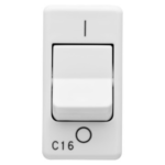 INTERRUTTORE AUTOMATICO MAGNETOTERMICO 230V ac - 1P+N 16A 3kA CURVA C - 1 MODULO- SYSTEM WHITE - GEW GW20436