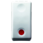 PULSANTE UNIPOLARE 250V ac - NC 10A - CONTATTO AUSILIARE NA - ARRESTO - SIMBOLO ROSSO - 1 MODULO- SYSTEM WHITE - GEW GW20523