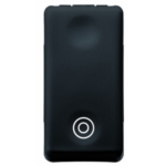 PULSANTE BIPOLARE 250V ac - NA 10A - NEUTRO - SIMBOLO DOPPIO CERCHIO - 1MODULO - SYSTEM BLACK - GEW GW21517