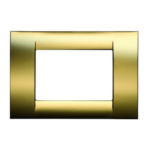 PLACCA VIRNA - IN TECNOPOLIMERO FINITURA LUCIDA - 3 POSTI - ORO ANTICO - SYSTEM - GEW GW22263