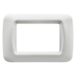 PLACCA TOP SYSTEM - IN TECNOPOLIMERO FINITURA LUCIDA - 3 POSTI - BIANCO NUVOLA - SYSTEM - GEW GW22503